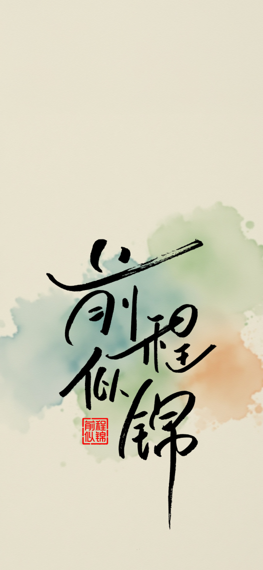 手写字前程似锦