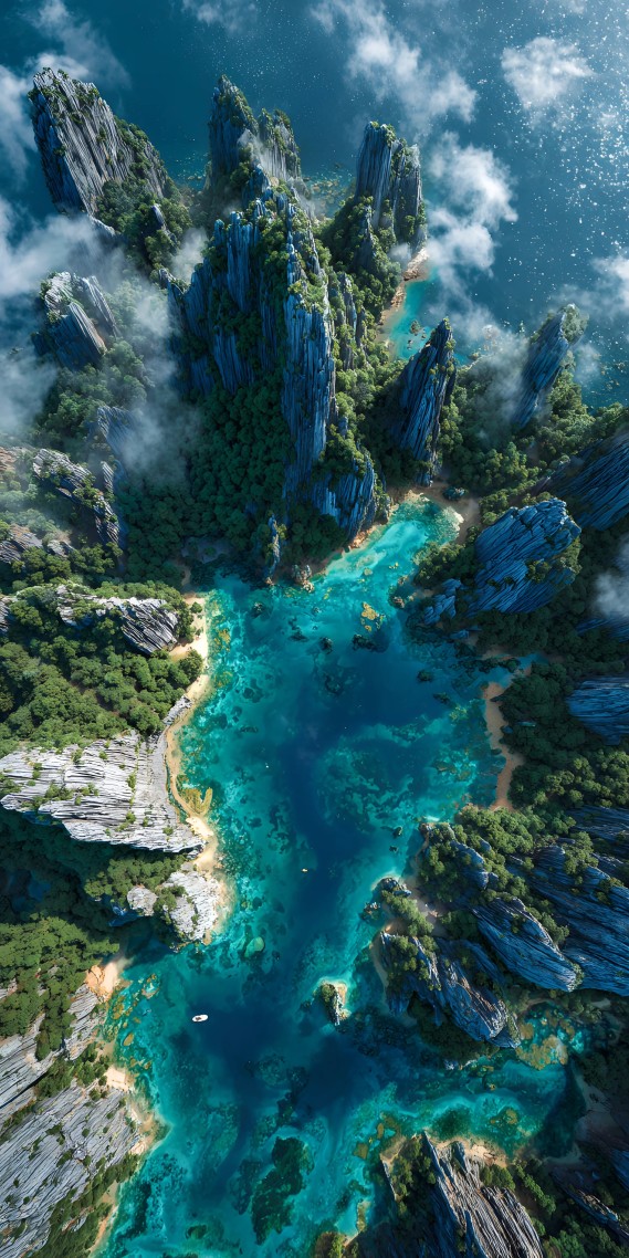 天空之境，秘境海湾的奇幻画卷