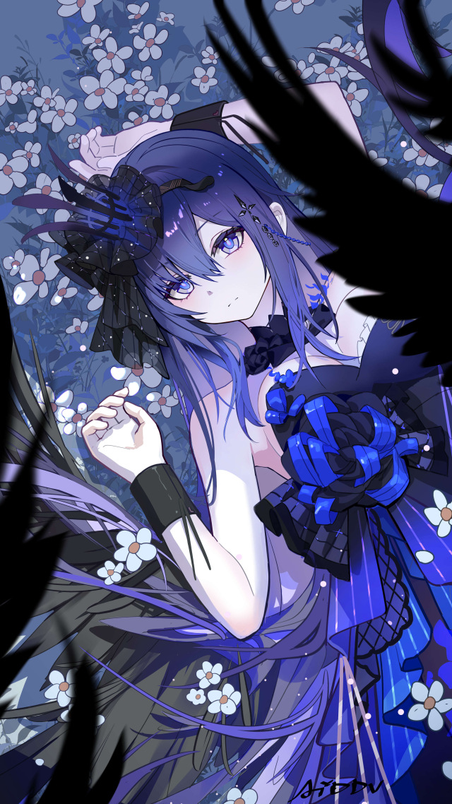 【百日绘画挑战Day23】希儿 『春涧浸月』 - 22：00 「换个角度，一起看星空吧。」